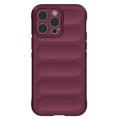 iPhone 14 Pro Max Etui Rugged Seria z TPU - Czerwone Wino