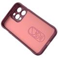 iPhone 14 Pro Max Etui Rugged Seria z TPU - Czerwone Wino