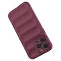 iPhone 14 Pro Max Etui Rugged Seria z TPU - Czerwone Wino