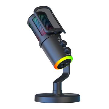Mikrofon USB do gier SU9 RGB z filtrem pop mesh - czarny