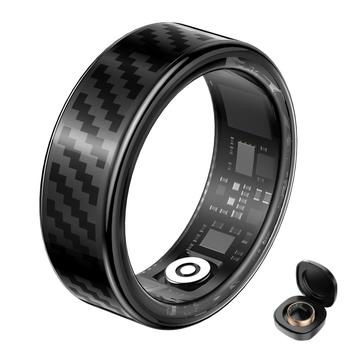 SY02 Smart Ring z wzorem włókna węglowego - Rozmiar: 18.2mm - Czarny
