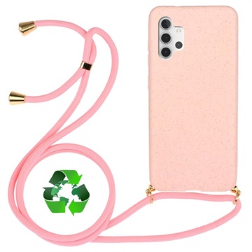 Saii Linia Eko Etui z Paskiem do Samsung Galaxy A32 5G/M32 5G - Róż