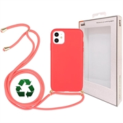 Saii Linia Eko Biodegradowalny Etui z Paskiem do iPhone 11 - Czerwień