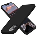 iPhone 12 mini Etui Saii Premium z Ciekłego Silikonu - Czarne