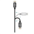 Kabel Lightning Saii Rampow Braided - iPhone, iPad, iPod - 2m - Szary