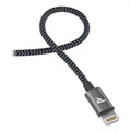 Kabel Lightning Saii Rampow Braided - iPhone, iPad, iPod - 2m - Szary