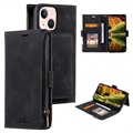 Etui z Portfelem Saii Zipper - iPhone 13 - Czarne