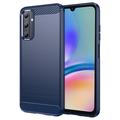 Szczotkowane Etui z TPU do Samsung Galaxy A05s - Włókno Węglowe - Błękit