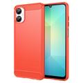 Samsung Galaxy A06 5G Szczotkowane Etui z TPU - Włókno Węglowe
