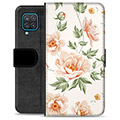Etui Portfel Premium - Samsung Galaxy A12 - Kwiatowy