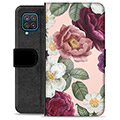 Etui Portfel Premium - Samsung Galaxy A12 - Romantyczne Kwiaty