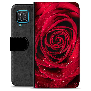 Etui Portfel Premium - Samsung Galaxy A12 - Róża