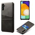 Etui z Powlekanego Plastiku Samsung Galaxy A14/A14 5G z Kieszeniami na Karty - Czarne