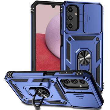 Samsung Galaxy A14/A14 5G Hybrydowe Etui z Pierścieniem Obrotowym z Osłoną Aparatu - Błękit