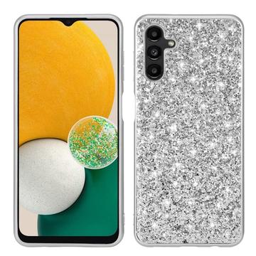 Hybrydowe Etui z Serii Glitter do Samsung Galaxy A15 - Srebrny