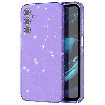 Samsung Galaxy A15 Etui z TPU z Serii Stylish Glitter - Transparentny Fiolet