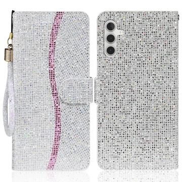 Samsung Galaxy A15 Stylowe, brokatowe etui z portfelem