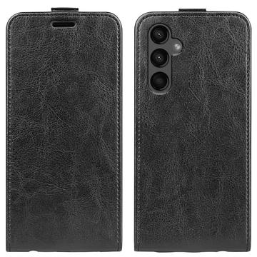 Samsung Galaxy A15 Pionowe Etui z Kieszenią na Kartę - Czarne