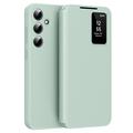 Samsung Galaxy A16 Smart Clear View Etui z klapką z kieszenią na kartę - jasnozielony