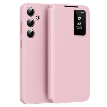 Samsung Galaxy A16 Smart Clear View Etui z klapką z miejscem na kartę - różowy