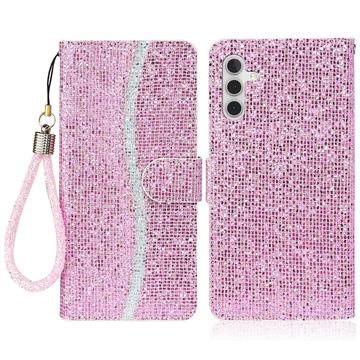 Samsung Galaxy A16 Stylowe etui z brokatem - różowe