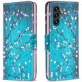 Samsung Galaxy A16 Etui z Portfelem z Serii Wonder - Białe Kwiaty