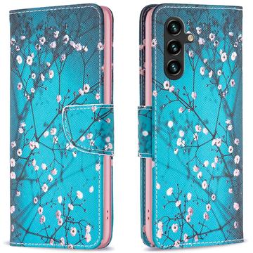Samsung Galaxy A16 Etui z Portfelem z Serii Wonder - Białe Kwiaty
