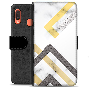 Etui Portfel Premium - Samsung Galaxy A20e - Abstrakcyjny Marmur