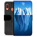 Etui Portfel Premium - Samsung Galaxy A20e - Lodowiec