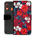 Etui Portfel Premium - Samsung Galaxy A20e - Vintage Kwiaty