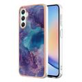 Samsung Galaxy A25 - Galwanizowane Etui IMD z TPU z Deseniem Marmuru - Fioletowe