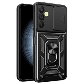 Samsung Galaxy A25 Hybrydowe Etui z Pierścieniem Obrotowym z Osłoną Aparatu - Czerń