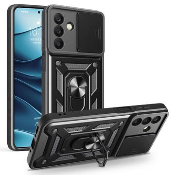 Samsung Galaxy A26 Hybrydowe Etui z Pierścieniem Obrotowym z Osłoną Aparatu - Czerń