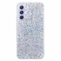 Samsung Galaxy A35 Etui z TPU Glitter Flakes - Srebrny