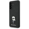 Samsung Galaxy A36 Karl Lagerfeld Fixed Glitter Metal Ikonik Etui - Czarny