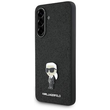 Samsung Galaxy A36 Karl Lagerfeld Fixed Glitter Metal Ikonik Etui - Czarny