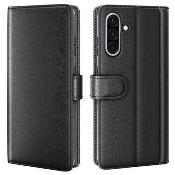 Samsung Galaxy A36/A56 Skórzane Etui-portfel z Podpórką - Czarne