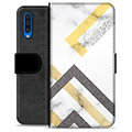 Etui Portfel Premium - Samsung Galaxy A50 - Abstrakcyjny Marmur