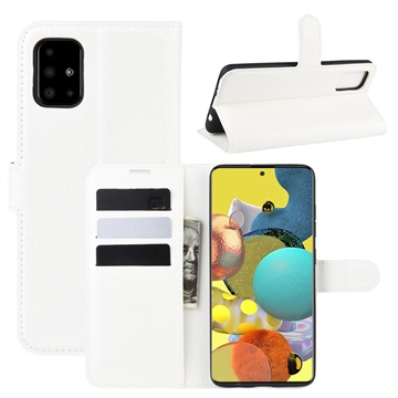 Samsung Galaxy A51 5G Etui z Portfelem z Magnetycznym Zamknięciem - Biel