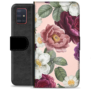 Etui Portfel Premium - Samsung Galaxy A51 - Romantyczne Kwiaty