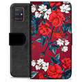 Etui Portfel Premium - Samsung Galaxy A51 - Vintage Kwiaty