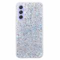 Samsung Galaxy A54 5G Etui z TPU Glitter Flakes - Srebrny