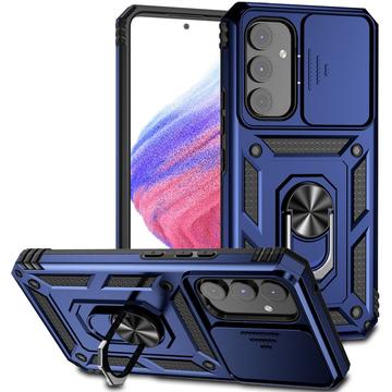 Samsung Galaxy A54 5G Hybrydowe Etui z Pierścieniem Obrotowym z Osłoną Aparatu - Błękit