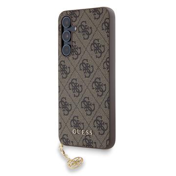 Hybrydowe Etui Guess 4G Charms Collection do Samsung Galaxy A55 - Brązowe