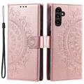 Etui z Portfelem z Serii Mandala do Samsung Galaxy A55 - Różowe Złoto