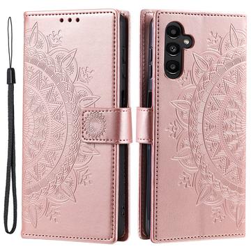 Etui z Portfelem z Serii Mandala do Samsung Galaxy A55 - Różowe Złoto