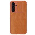 Etui z Klapką Nillkin Qin Pro do Samsung Galaxy A55 - Brąz