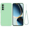 Samsung Galaxy A56 Etui z płynnego silikonu z paskiem na rękę - Zielony
