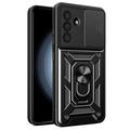 Samsung Galaxy A56 Hybrydowe Etui z Pierścieniem Obrotowym z Osłoną Aparatu - Czerń