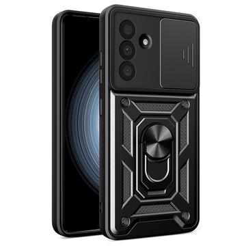 Samsung Galaxy A56 Hybrydowe Etui z Pierścieniem Obrotowym z Osłoną Aparatu - Czerń